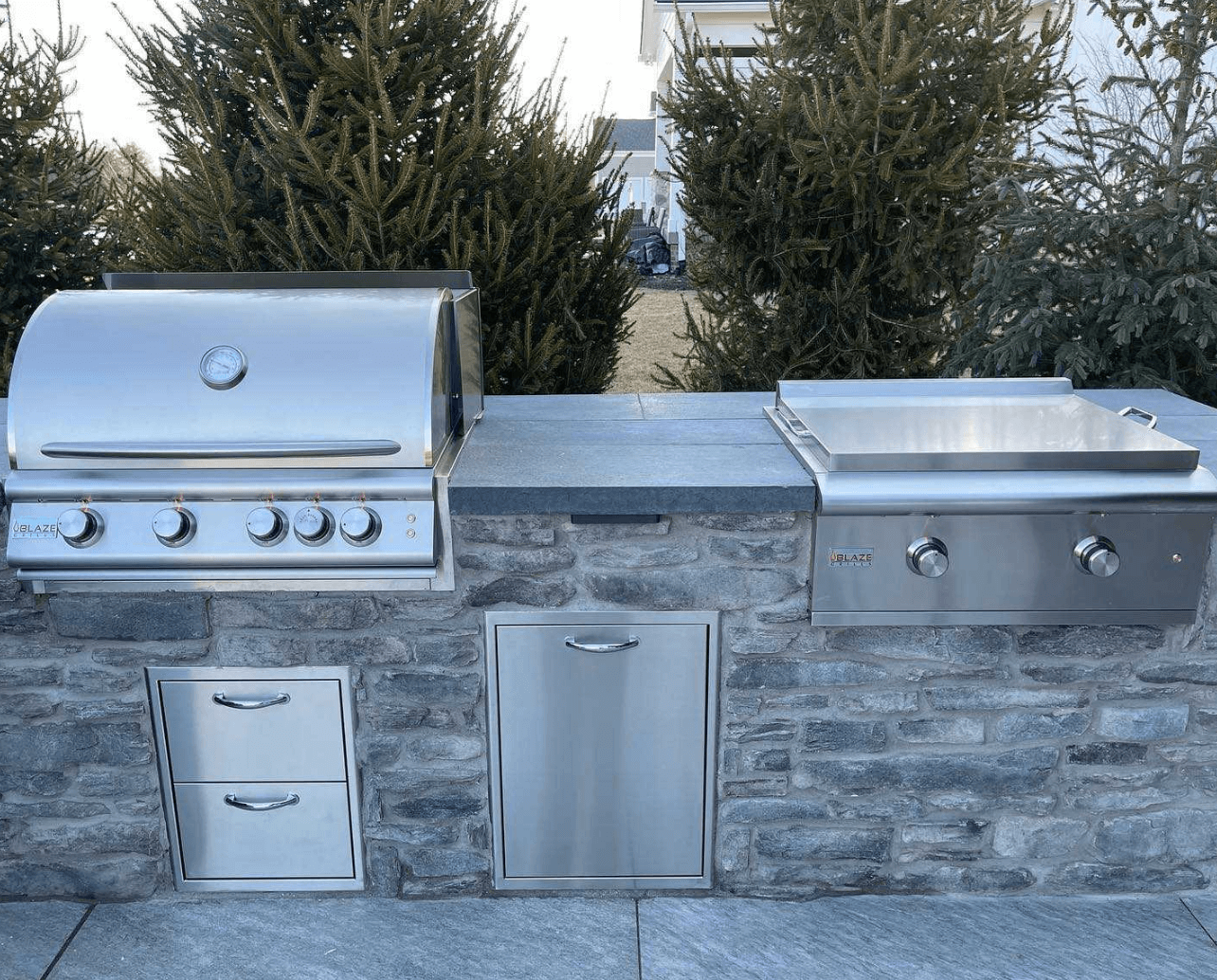 Lakeside Outdoor Kitchen & Fireplace — project detail